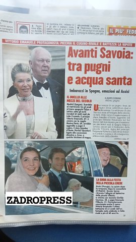 VittoriaDiSavoia battezzo2004 -  
 
nel 2004 VITTORIA DI SAVOIA battezzata in ASSISI(PG) oggi 19enne promessa futura regina